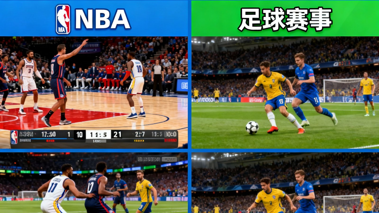 天天看球直播画面展示NBA和足球赛事实时多视角高清免费直播
